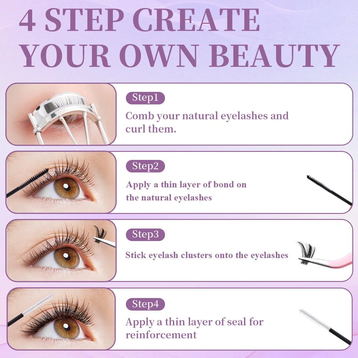 Individual False Eyelashes Mix High-capacity Natural DIY Extension Lashes Cluster Multi Style Fusion eye Makeup tool